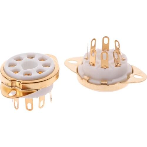 4pcs Ceramic 8pin Octal Tube Socket Valve Tube Base For EL34 KT88 6550 6L6 GZ34 5881 274B 5AR4 Vintage Tube AMP Hifi Audio DIY