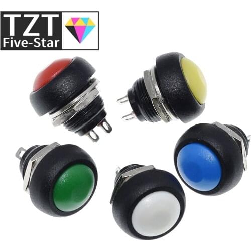 5Pcs Mini 12mm Waterproof Momentary ON/OFF Push Button Round Switch PBS-33B For arduino
