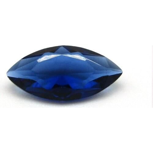 50pcs/lot Blue Glass Stone 1.5x3~8x16mm Marquise Cut Loose Synthetic Gems Beads For Jewelry