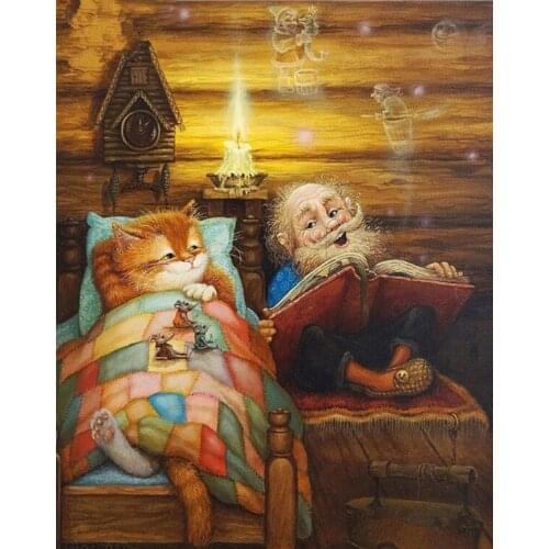 Needlework 5d full diamond embroidery Cross Stitch old urchin reading diamond painting people rhinestone square diamonds