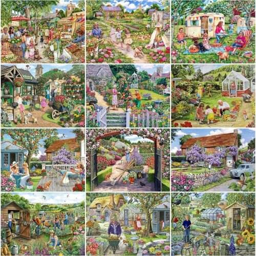 EverShine 5D DIY Diamond Painting Full Square Drill Garden Diamond Embroidery Scenery Rhinestone Cross Stitch Mosaic Home Decor
