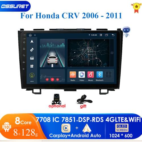 EU/US/AU Stock 9"Android 10 Car Stereo Video Player GPS DAB+Radio Head Unit for Honda CRV 2007-2011 mirror link dvr swc 4G
