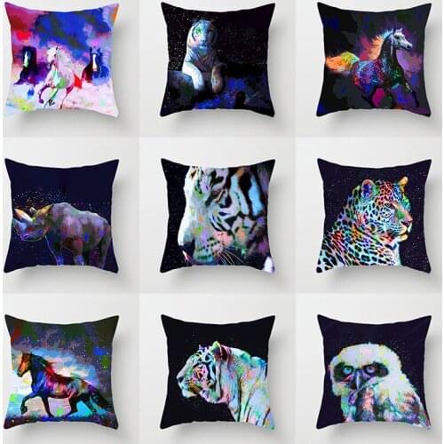 Animals Print Decorative Cushions Pillowcase Polyester Cushion Cover Throw Pillow Sofa Living Room cojines decorativos para sofá