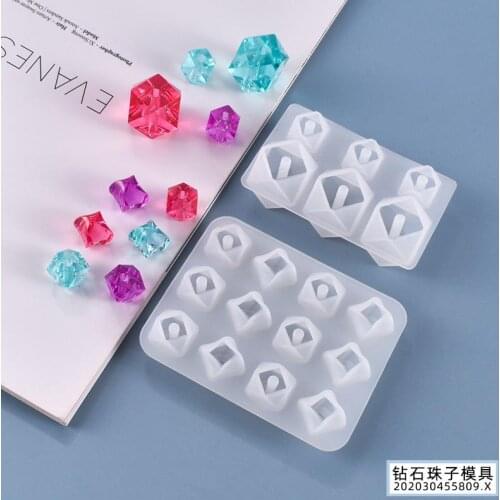 DIY Diamond Crystal Epoxy Resin Beads Silicone Mold Resin Mold Handmade UV Resin Jewelry Making Tools Casting Molds