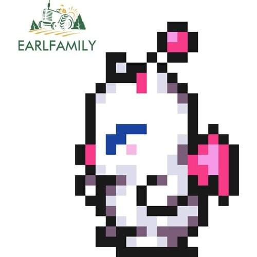 EARLFAMILY 13cm x 9.2cm for Bit Moogle Cartoon Funny Car Stickers Scratch-Proof Waterproof Decal Refrigerator Trunk Decoration