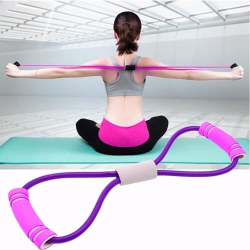 Hot Sale Chest Expander Rope Delicate Design 8 Shaped Resistance Bands Fitness Elastic Loops Yoga Sports Pilates Fitness Belt