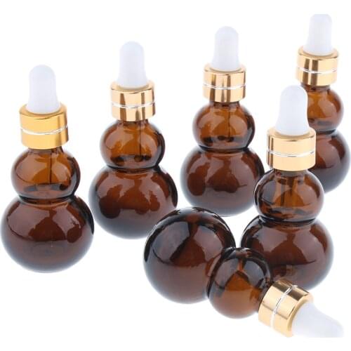 12pcs Amber Glass Bottle, 10ml, with Glass Eye Droppers for Essential Oils / Sample Vials Cosmetics Storage Container