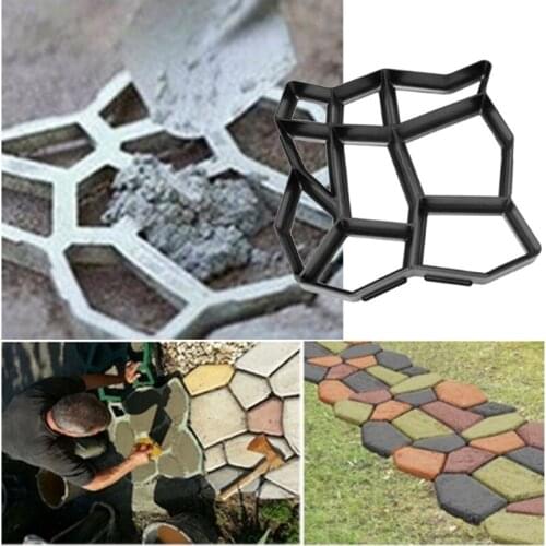 Stone Paving Mold Concrete Stepping Walkway Paver 9 Grids DIY Driveway Garden GXMA