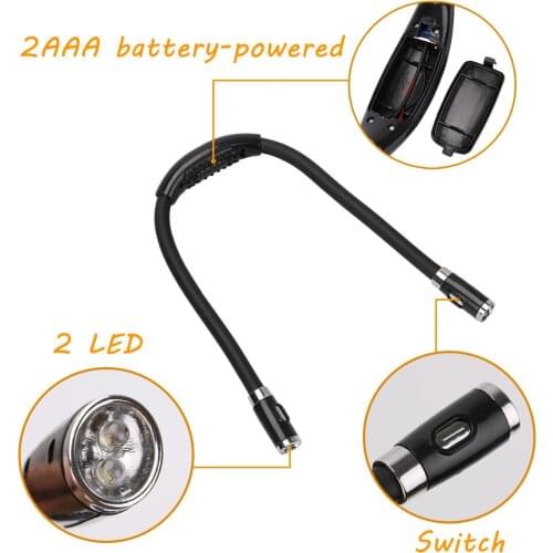 Hands Hug Neck Book Light Rechargeable Night Light Reading Lamp 4 LED Beads