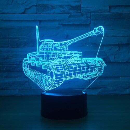 Cool Machine Tank Modelling Bluetooth Speaker 3D LED Night Light 7 Color Change Livingroom Decor USB Table Lamp for Kids Gift