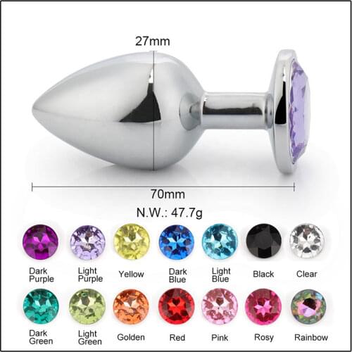 Small Size Metal Butt Plug Stainless Steel Smooth Touch Erotic Diamond Anal Plug Prostate Massager Beads Anal Sex Toys