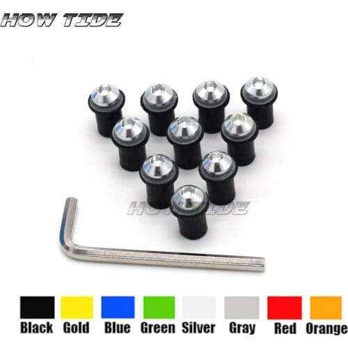 10Ps For HONDA cbr 600 rr/f4i/f4 vfr 800 steed cb1000r Motorcycle 5mm Windscreen Windshield Bolts Screw Nut Fastener Kit