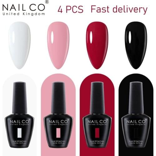 NAILCO 4Pcs Nail Gel Set 131 Colors Soak Off UV LED Gel Varnish Semi Permanant Nail Polish Art Hybrid Varnishes 15ML lacquer