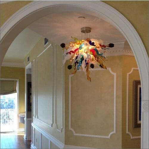 Newest Hot Sale Art Deco Lighting Modern Blown Customized Color Glass Chandelier for Sale
