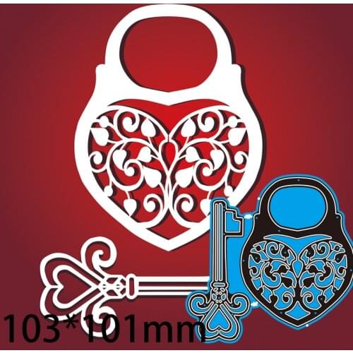 103*101mm Key and Lock New Metal Cutting Dies Scrapbooking DIY Album Paper Card Craft Embossing Stencil Decoration