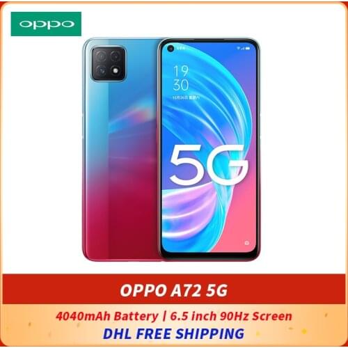 Original OPPO A72 5G Mobile Phone 6.5 inch 90Hz 6GB 128GB MT6853V Octa Core Fingerprint unlock GPS SmartPhone