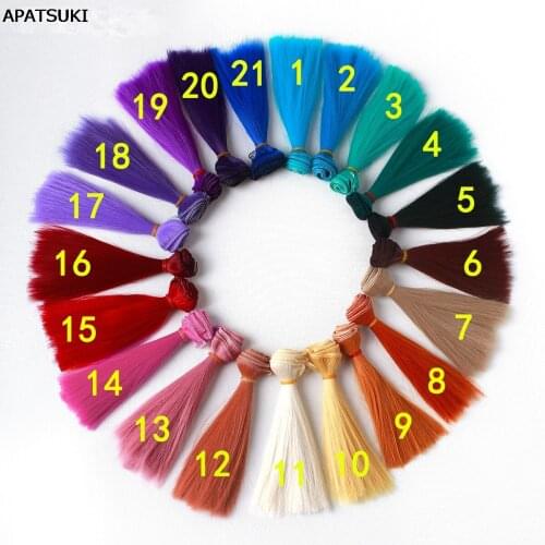 15cm*100cm Colorful Doll Wigs Hair For Monster High Dolls For BJD/SD doll hair DIY High-temperature Wire Straight Hair Wigs