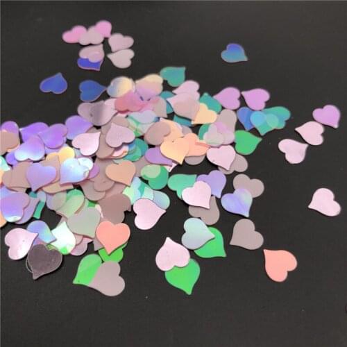20g 1250pcs 8mm Lovely Heart Shape PVC loose Sequins Paillettes for Nail Art Manicure/Sewing/Wedding Decoration Confetti