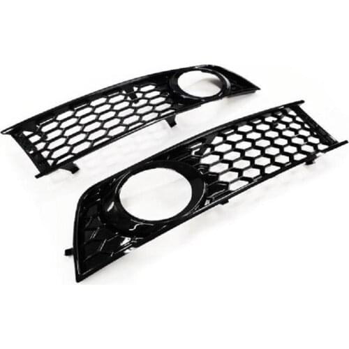 Front Lower S-Line Style Gloss Black Open Vent Fog Light Grille For Audi A4 B6 free shipping