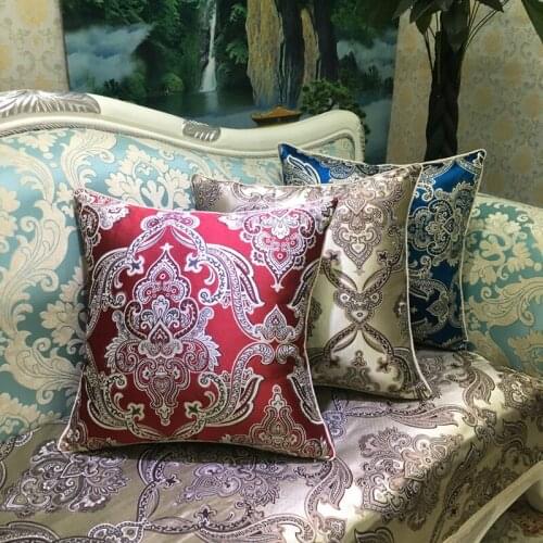 Luxury Embroidery Cushion Cover European Pillow Cover Gold PillowCase Geometry Home Decorative Sofa Throw Pillow