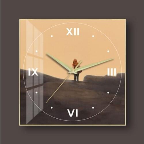 Luxury Square Design Wall Clock Metal Relogio De Parede Cheap Wall Clocks Logos Best Gift photo frane Wall clock