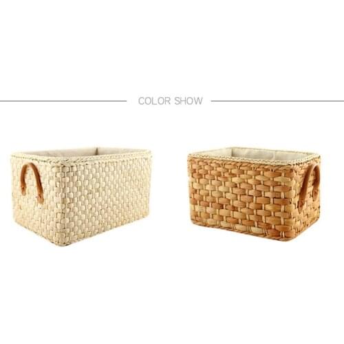 Manual Woven Storage Basket Handmade Laundry Wicker Baskets Sundries Organizer Clothes Toys Container Decoration
