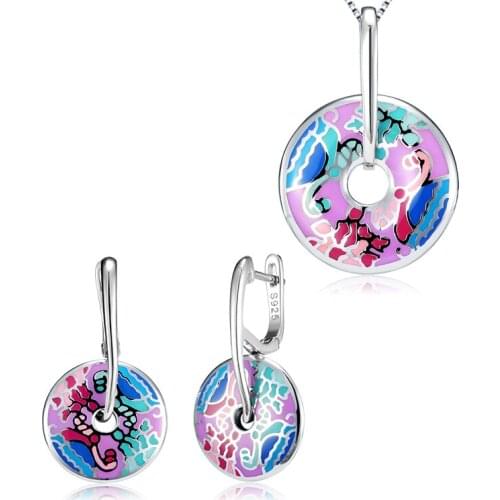 NEW like flamboyant flower for women 100% Authentic 925 Sterling Silver fashion CZ Dangle Earrings luxury Party Jewelry Enamel