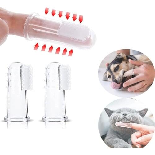 Pet Toothbrushes Dog Toothbrush Fingertip Toothbrush for Cat, Super Soft Oral Care Toothbrushes Finger Brush for All Pets