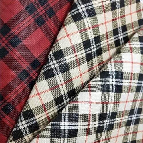 1PCS 21X29CM Synthetic Leather, Artificial Leather with Printed Plaid For DIY Accessories 7S62C