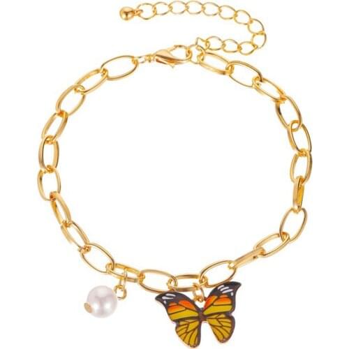 1pc Creative Charm Bracelet Elegant Butterfly Pendant Decor Alloy Charm Bracelet Jewelry Bracelet For Women Jewelry Accessories