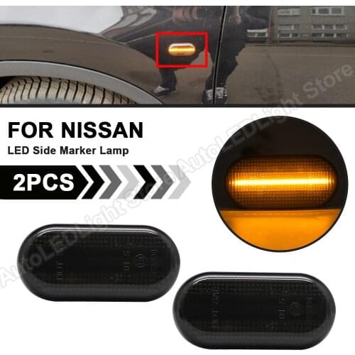 2Pc For Nissan Versa Quest Z33 350Z Qashqai Pathfinder3 R51 NP300 Navara D40 Cube LED Side Marker Light Fender Turn Signal Lamp