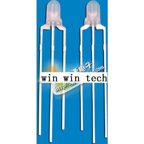 200pcs 3mm yellow green double color common cathode LED Light Beads