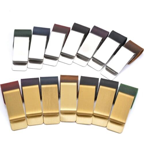 Brass & Leather Pen Clip Metal Pen clip Crazy horse/Wax leather series Accessories of Travelers Notebook