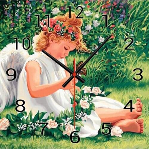Angel Real Big Wall Clock Rushed Mirror Wall Sticker Diy Living Room Home Decor Fashion Watches Quartz Large Wall Clocks