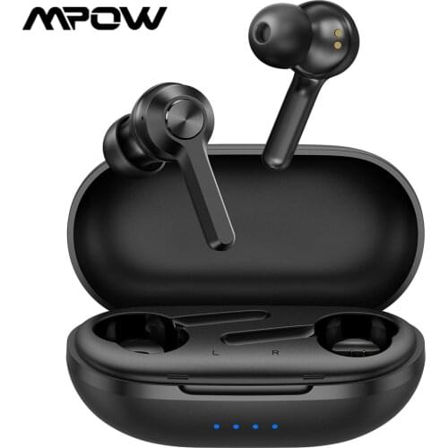 XMpow MFly True Wireless Earphones Bluetooth 5.0 Sports Earbuds with Wireless/USB-C Charging Case IPX7 Waterpoof 30Hrs Playtime