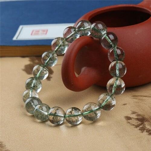 Natural Green Phantom Ghost Quartz Crystal stone Bracelet 11.2*10.3mm AAAA