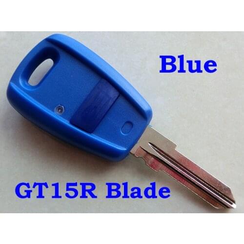RMLKS Blue Black Remote Key Case Fob Shell For Fiat Punto Doblo Bravo 1 Button Replacement Key Cover Uncut SIP22 GT15R Blade