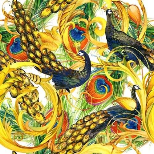 Spandex stretch swimsuit fabric cute peacock printing fabric diy clothing shirt bedding patchwork S1