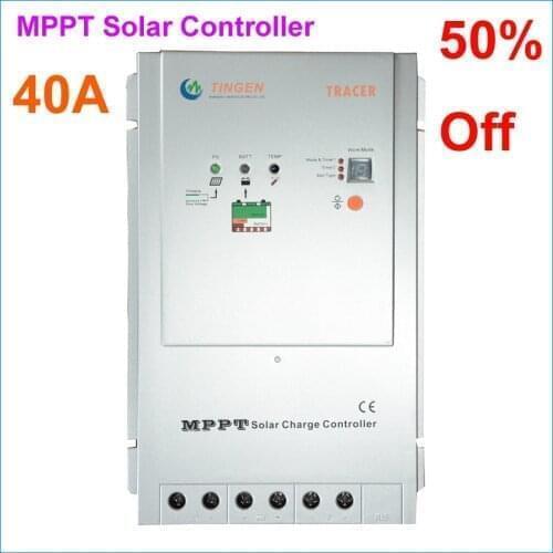 50% Off Stock Clear 40A MPPT Solar Charger Controller Tracer4210RN 40amps 12v 24v MPPT Solar regulators Photovoltaics Home Solar