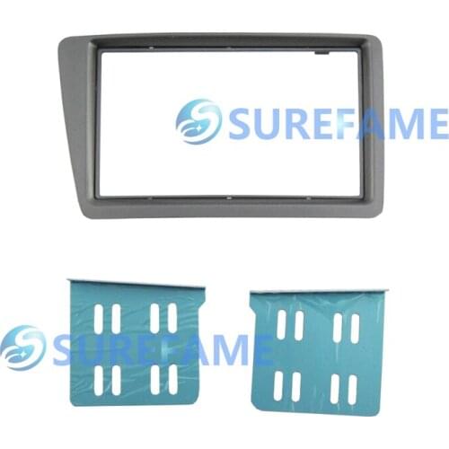 Facia for Honda Civic 2001-2006 (Right Wheel) Radio DVD Stereo CD Panel Dash Kit Trim Fascia Face Plate Frame(silver grey)