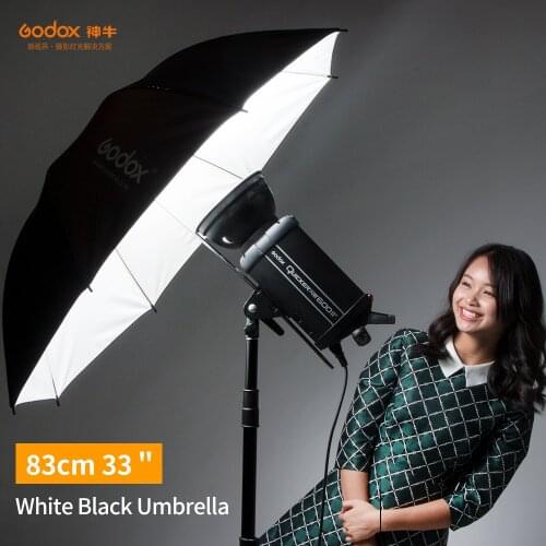 Godox Studio Photogrphy Umbrella 33" 83cm Black and White Reflective Lighting Light Umbrella