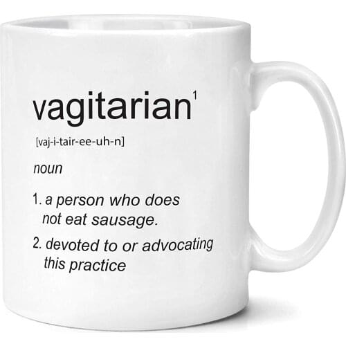 Vagitarian Mug Funny LBGT Mugs Lesbian Present Girlfriend Gay Presents Hilarious Anniversary Valentines Birthday Gifts