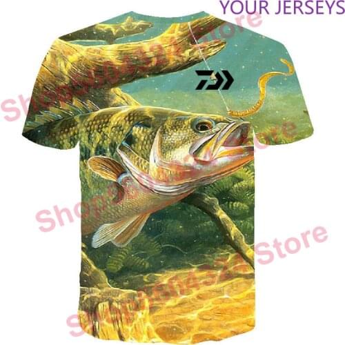 DAIWA T Shirt Summer Man Short Sleeve Fishing Clothing Outdoor Sport Breathable Clothes Men Beach Printed T-shirt Top DAIWA