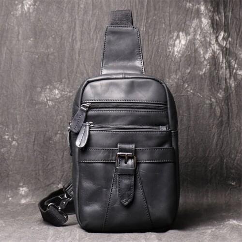 Hot Chest Bag Men Crossbody Bag Waterproof Small Shoulder Bags Male Travel Bag Pack High Quality Leather Messenger Men Bags