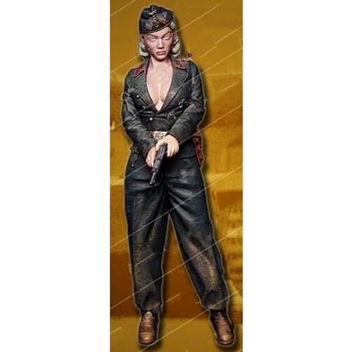 1/16 Scale Female Soldier Unpainted Resin Figure Building Kit
