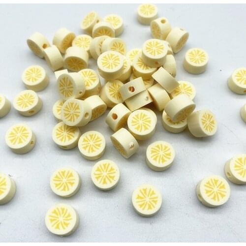 New 30pcs10mm Smiley/Animal/Fruit Beads Polymer Clay Beads Spacer Loose Beads for Jewelry Making DIY Accessories #04