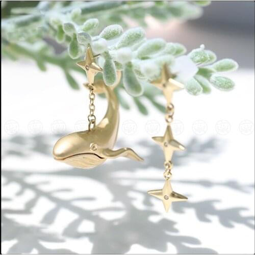 New Arrival Whale Star Stud Earrings for Women Fashion Irregular Jewelry Cute Animal Earrings for Women 2021 Summer Hot Selling