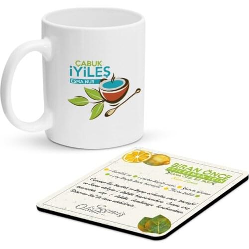 Personalized Quick İyileş Mug and Cup Coaster Gift Set-1