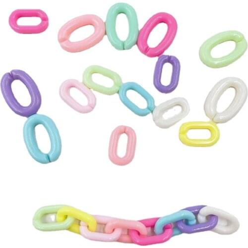 100pcs/lot 14.5*9mm 18*12mm Colorful Plastic Open Link Chain U Shape Open Jump Ring Connector for DIY Jewelry Making Findings