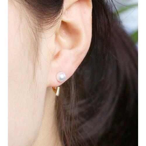 Simulated Pearl Earrings Double Side Vertical Hanging Ear Jewelry Accessories For Wemon Wedding Gift